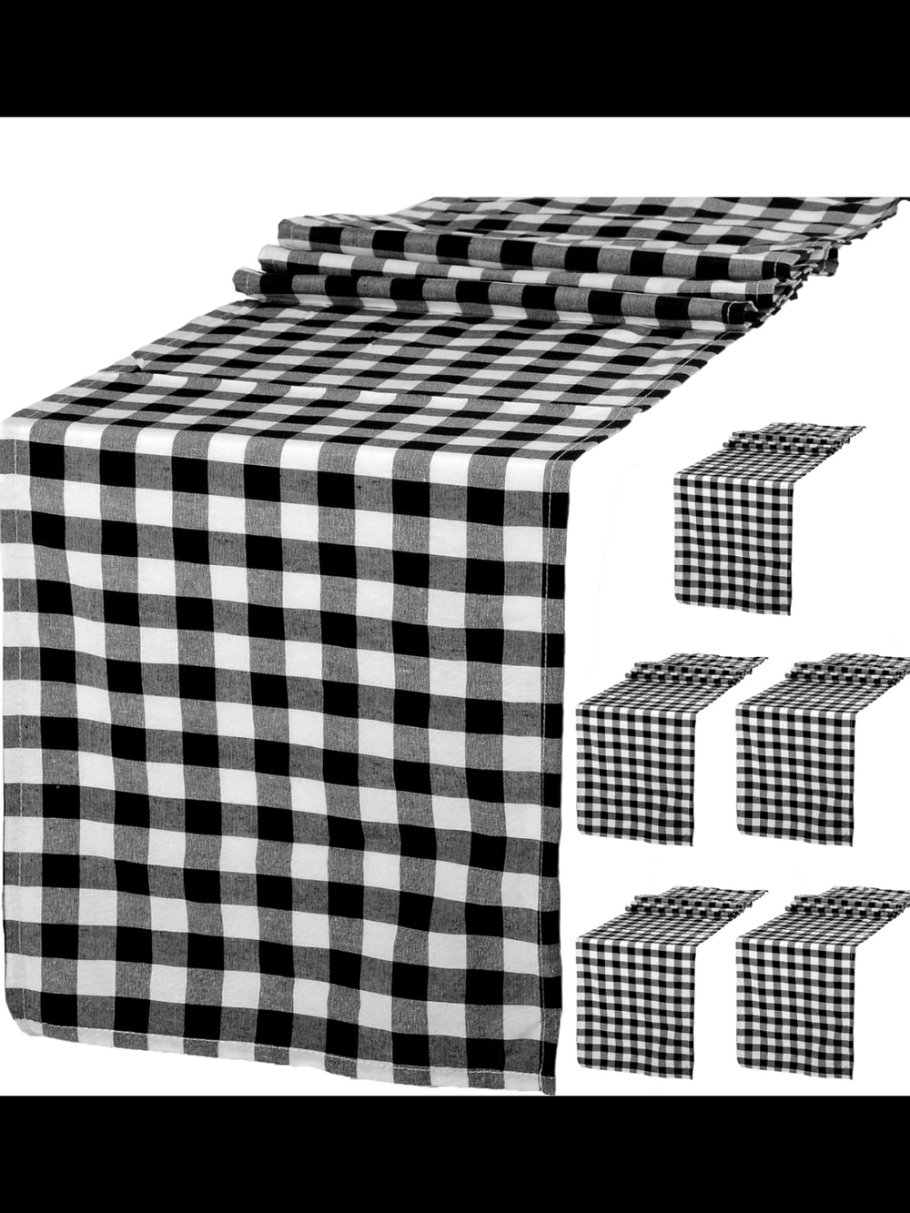 Black and White Buffalo Check Table Runner - Home Dining